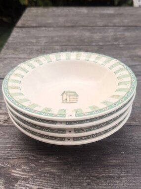 Vintage Set Of 4 Pfaltzgraff Naturewood 7¼" Soup Cereal Rimmed Bowls